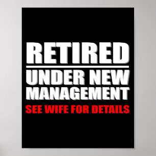 Affiche Retraité, sous nouvelle direction, cadeau de retra