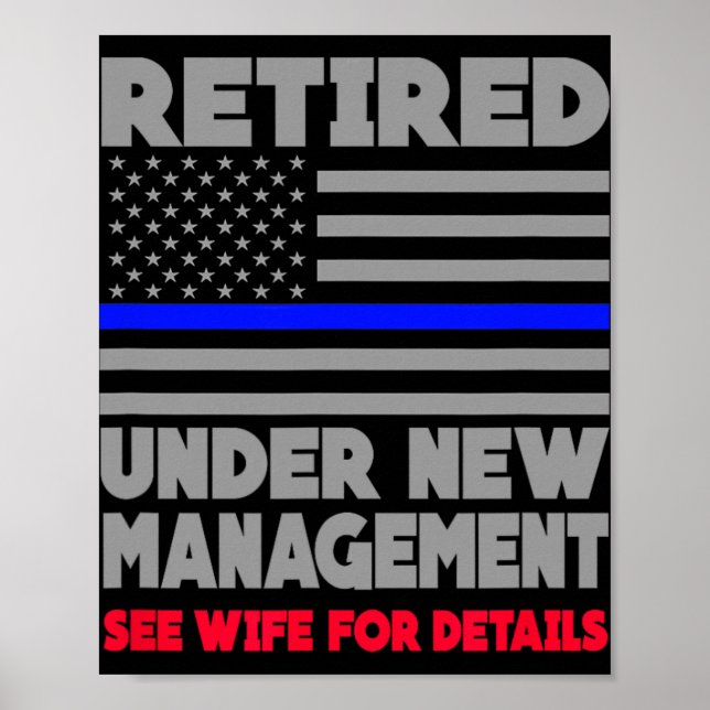 Affiche Retraité sous nouvelle direction Retraite Thin Blu (Devant)