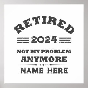 Affiche Retraite vintage personnalisée