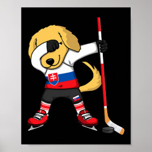 Affiche Retriever doré de Slovaquie faisant le dab pour le