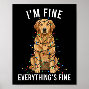 Affiche Retriever doré Noël Je vais bien Tout va bien