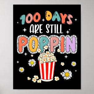 Affiche Rétro 100 Jours Et Toujours Poppin Funny 100 Jours
