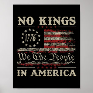 Affiche Rétro 14 juin Pas de rois en Amérique 1776 Drapeau