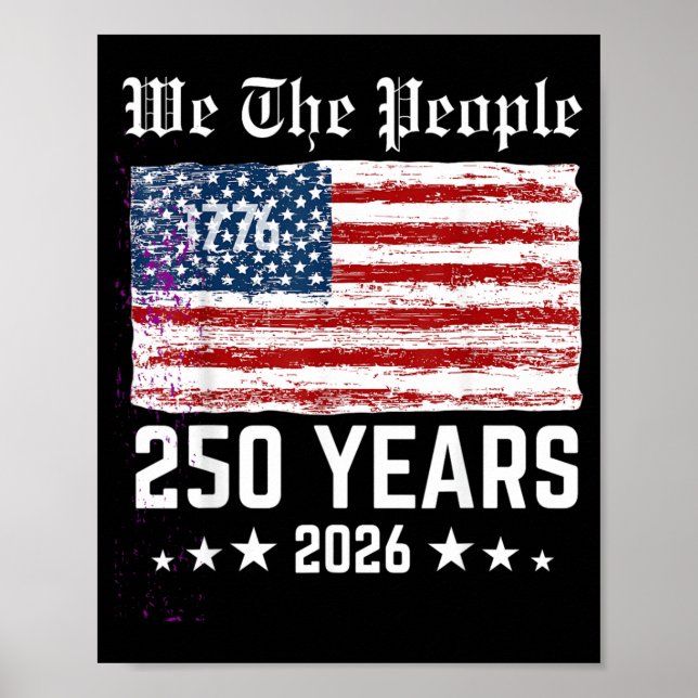 Affiche Rétro 250 Ans 1776-2026 250e Anniversaire 4ème de (Devant)