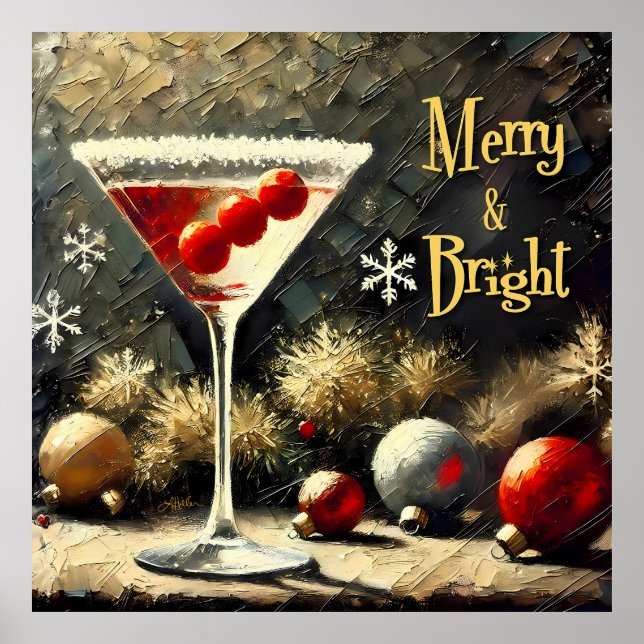 Affiche Retro 50s Triple Cranberry Christmas Martini (Devant)