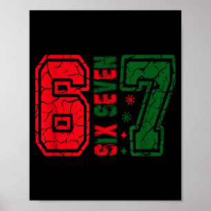 Affiche Rétro 67 Drôle Six Sept Mème 6 7 Numéro Noël