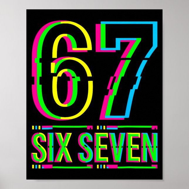 Affiche Retro 67 Meme Funny Six Seven Meme 6 7 Meme 6 7  (Devant)