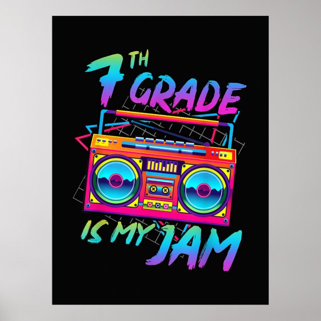 Affiche Rétro 80s 7e année est mon truc retour à l'école (Devant)