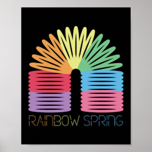Affiche Retro 80s 90s Neon Rainbow Spring