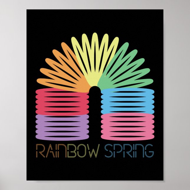 Affiche Retro 80s 90s Neon Rainbow Spring (Devant)
