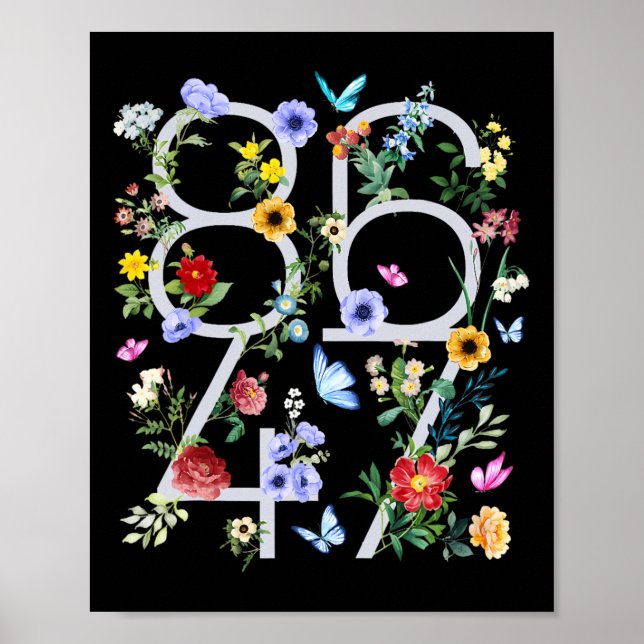Affiche Retro 8647 Trump subtil 86 47 Floral Boho Style (Devant)