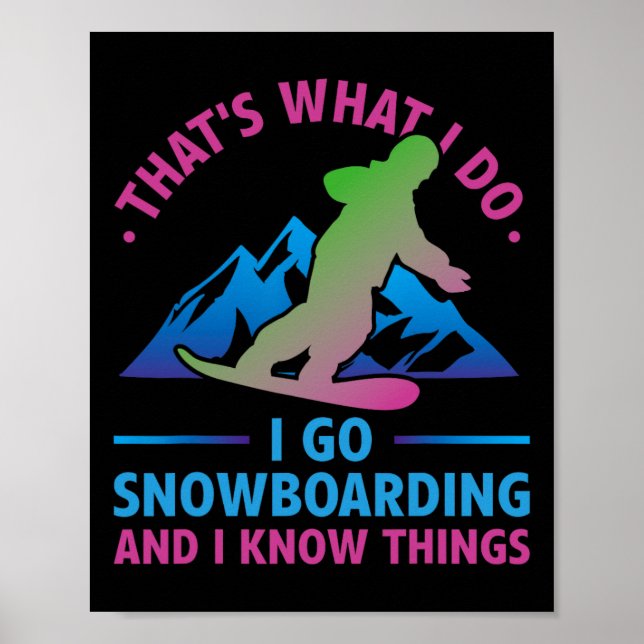 Affiche Retro 90s 80s Snowboard C'est ce que je fais Snowb (Devant)