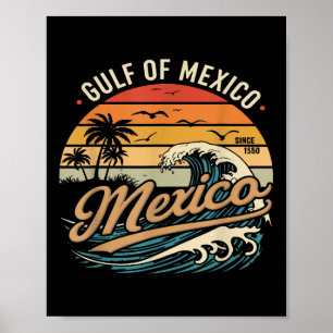 Affiche Rétro 90s Golfe des États-Unis d'Amérique 2025 Cou