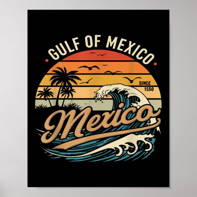 Affiche Rétro 90s Golfe des États-Unis d'Amérique 2025 Cou (Devant)