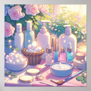 Affiche Retro 90s Soins de la peau Anime Art esthétique