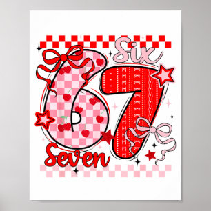 Affiche Retro à carreaux Saint-Valentin Six Sept Mème 67 V