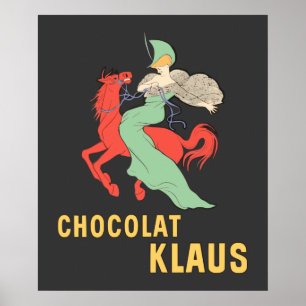 Affiche Retro ad Chocolat Klaus