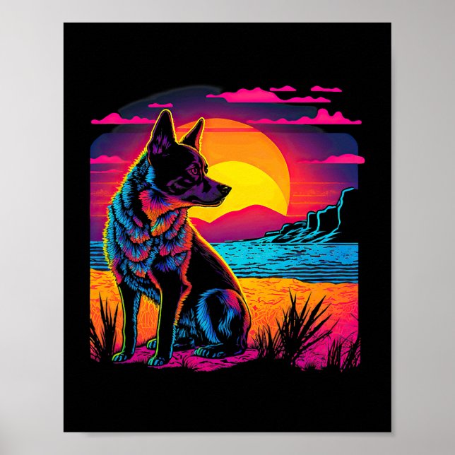 Affiche Retro Aesthétique Australian Cattle dog 17 (Devant)