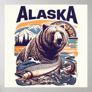 Affiche Retro Alaska Nature