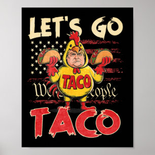 Affiche Retro Allons Taco Chemise Drôle Allons Taco Pour