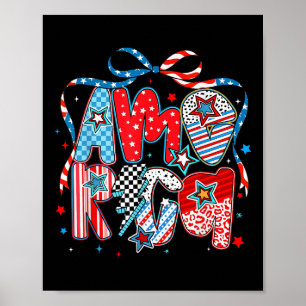 Affiche Retro America Coquette 4 juillet Memorial Day Pa