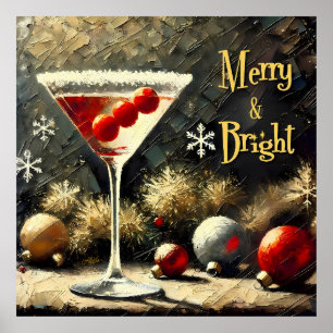 Affiche Retro années 50 Triple Cranberry Christmas Martini