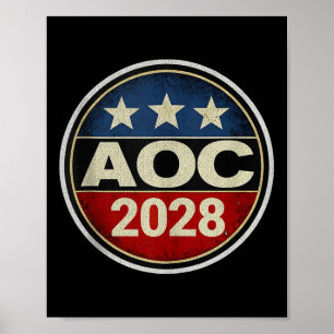 Affiche Rétro Aoc 2028 Lutte contre l'oligarchie Manifesta
