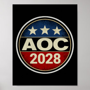 Affiche Rétro Aoc 2028 Lutte contre l'oligarchie Manifesta