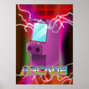 Affiche Rétro arcade des années 80