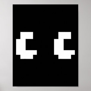 Affiche Retro Arcade Game Ghost Eyes 80s Halloween Group C