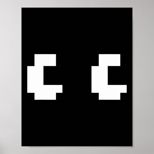 Affiche Retro Arcade Game Ghost Eyes 80s Halloween Group C (Devant)