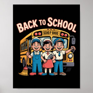 Affiche Retro Art de la Rentrée Scolaire – Hommage aux Hér