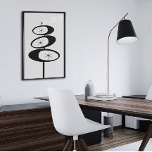 Rétro ART IMPRIMER L'âge atomique débute minimalis