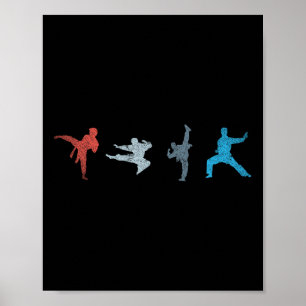 Affiche Retro Arts Martiaux Athlète Cadeau Karate