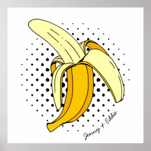 Affiche Retro Banana Comédie Livre alimentaire Pop Art