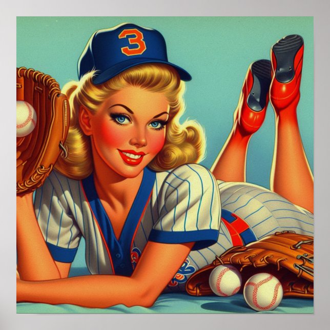 Affiche Retro Baseball (Devant)