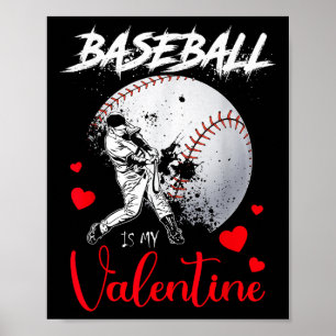 Affiche Retro Baseball Est Mon Valentine Baseball Valentin