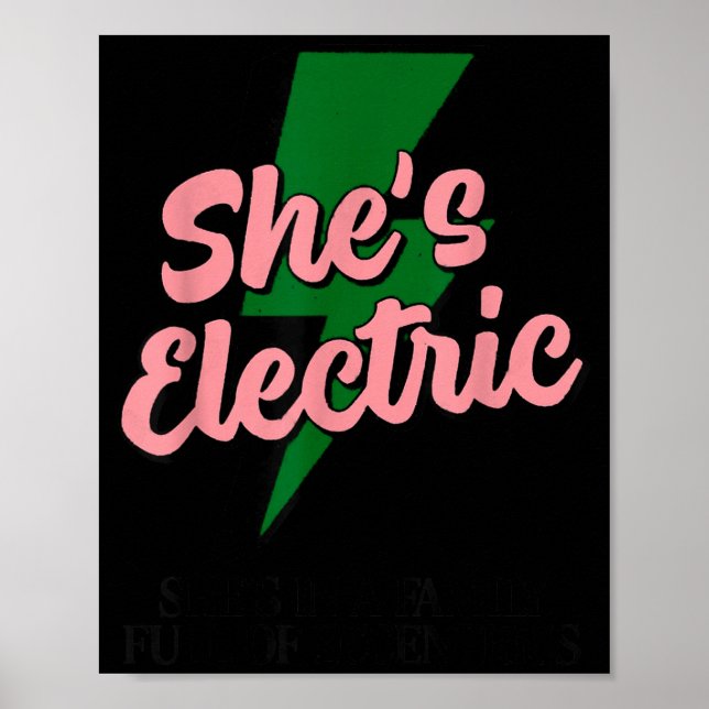 Affiche Retro Basic Lightning Quote She Electric Funny Sim (Devant)