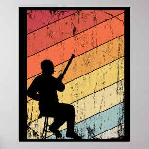 Affiche Retro Bassoon Player Cadeaux Jazz Music Bassoon