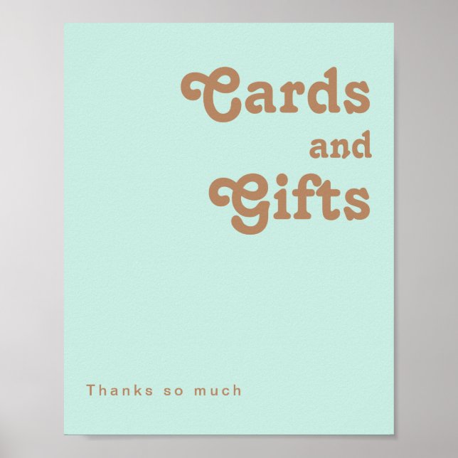 Affiche Retro Beach | Cartes et Cadeaux Aqua (Devant)