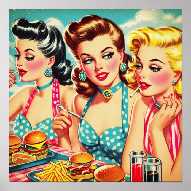 Affiche Retro Beauty Pin Up (Devant)