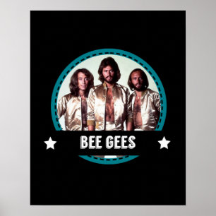 Affiche Retro Bee Gees Band les années 70 Tribute Icons