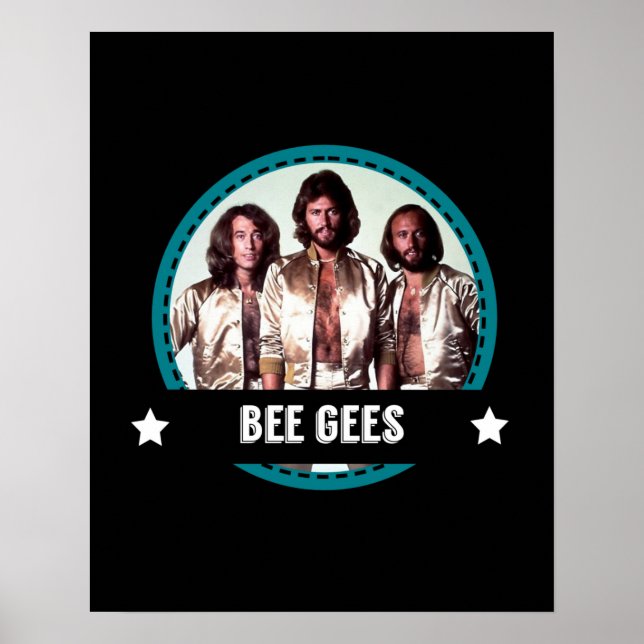 Affiche Retro Bee Gees Band les années 70 Tribute Icons (Devant)