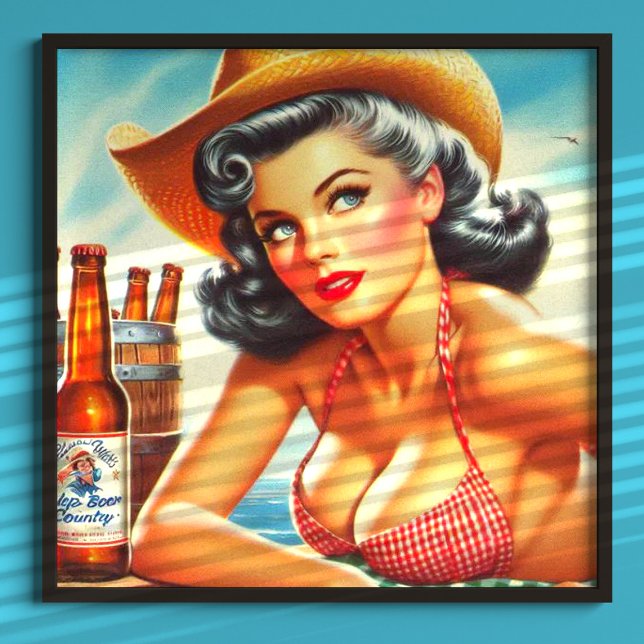 Affiche Retro Beer Country Girl (Créateur téléchargé)