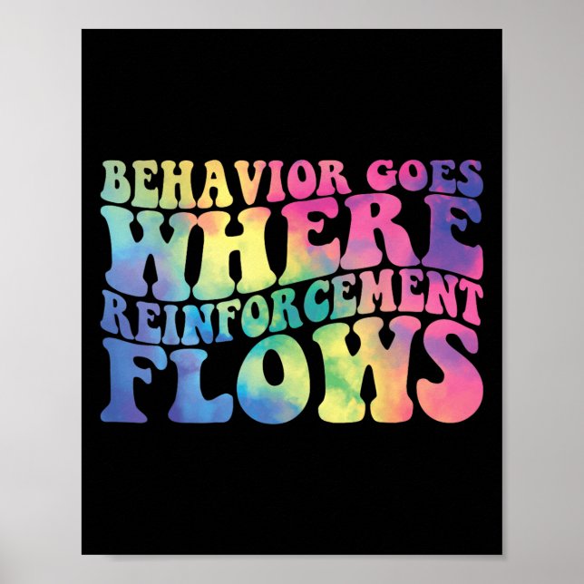 Affiche Retro Behavior Goes Where Reinforcement Flows Aba  (Devant)