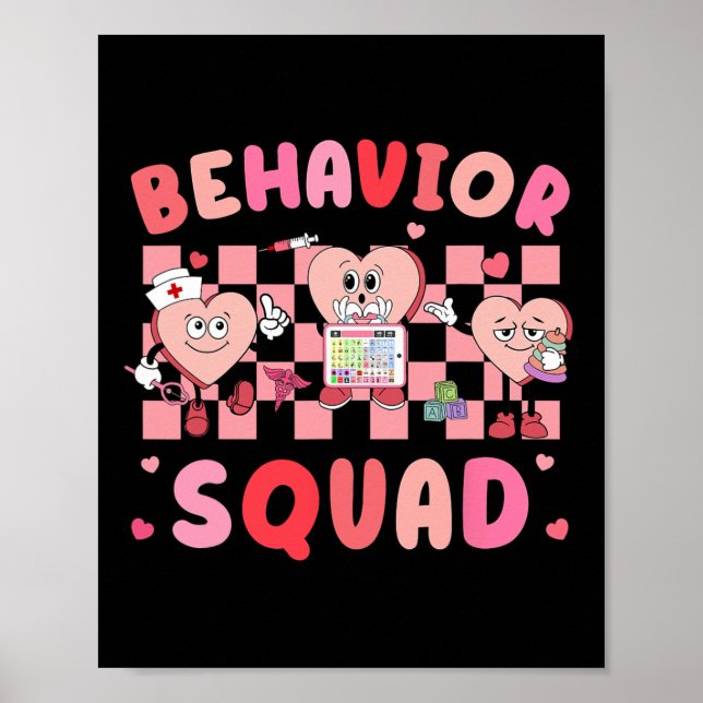 Affiche Retro Behavior Therapist Valentine Applied Behavio (Devant)