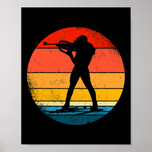 Affiche Retro Biathlon Design Vélo de ski de fond