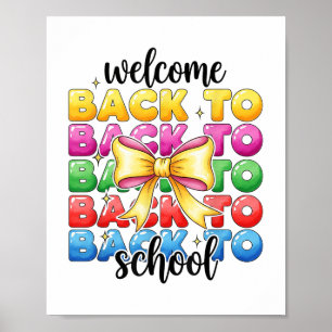 Affiche Retro Bienvenue À L'École Appréciation Des Enseign