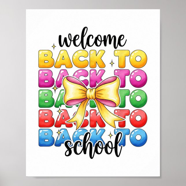 Affiche Retro Bienvenue À L'École Appréciation Des Enseign (Devant)