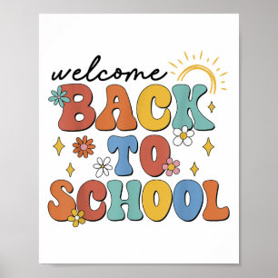 Affiche Retro Bienvenue À L'École Appréciation Des Enseign
